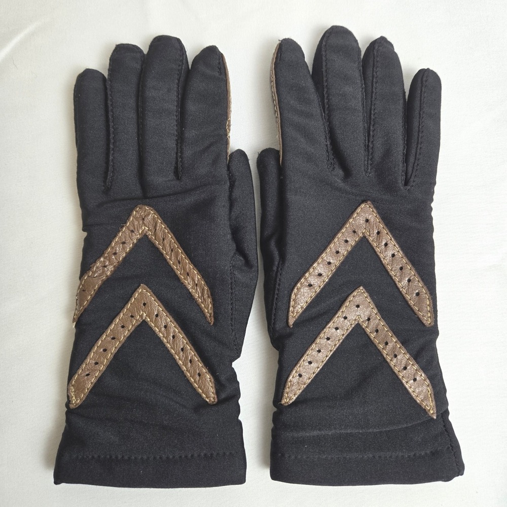 Aris isoToner WarmUps Stretch Driving Gloves Black Brownโ Chevron One Size Vtg